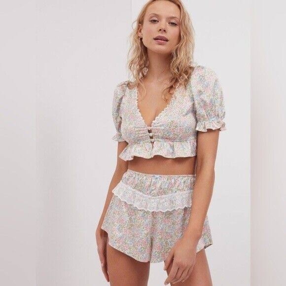 For Love And Lemons Other - For Love and Lemons Floral Pajama Set